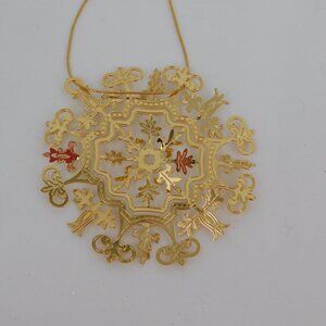 2000 Baldwin Calais Ice Flower 7175.010 24 kt Gold Finished Christmas Ornament